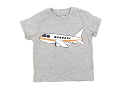 Mini Rodini grey melange t-shirt airplane